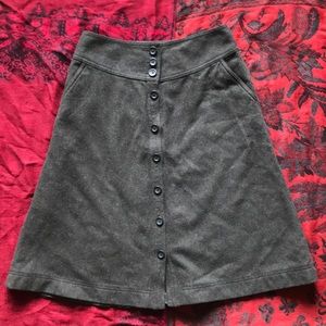 Wool blend high waisted skirt